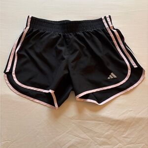 Adidas Women's Black Shorts with Pink Trim